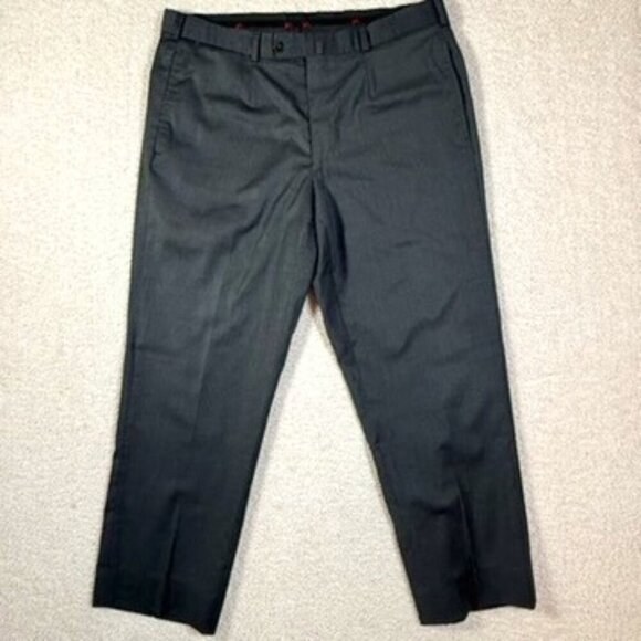 Isaia Napoli Mens Dress Pants Aquaspider Wool Charcoal Grey Size 34x27 Lux READ